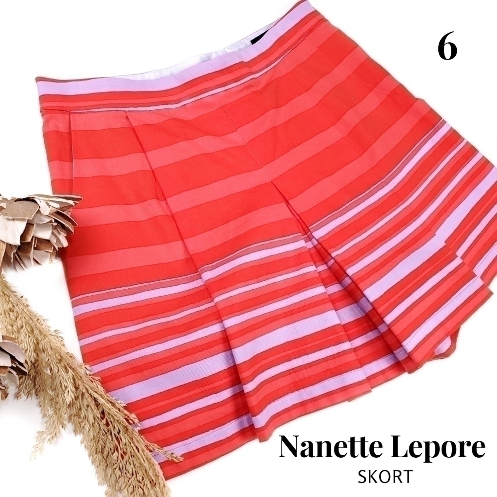 New Nanette Lepore Coral Lavender Pleated Shirts Sz 6
